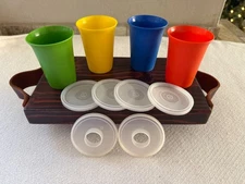 Tupperware Kids 4 Bell Cups Primary Colors 109 4 Snack Lids 297 2 Shaker Lid 307