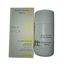 Deodorant Natural BEEKMAN 1802 Milk Stick Invisible Aluminum Free Full Sz NEW