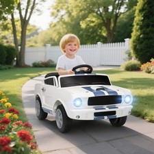 12V Battery Powered Electric Vehicle, Licensed Kids Ride On Car, White