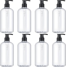 8 Pcs Plastic Pump Bottles Empty Lotion Bottle with Pump Refillable Dish Soap