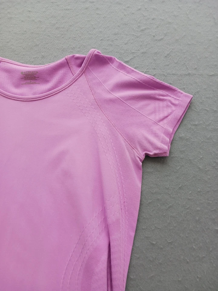 Athleta Women L Athletic Tee Pink Nylon Blend - Image 2 of 4