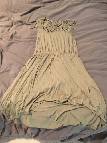 Miss Me Damen Kleid Größe L Grün Ärmellos Knielang