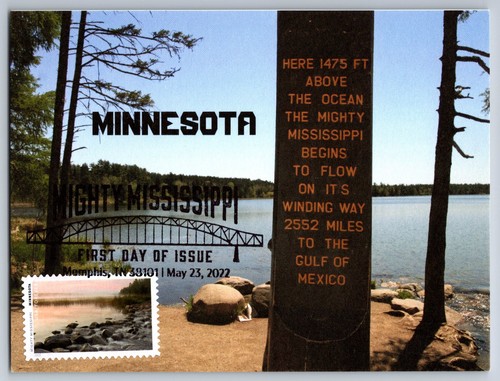 #5698a Mighty Mississippi Minnesota FDC Maxi Card w/Pictorial Cancel - Picture 1 of 2