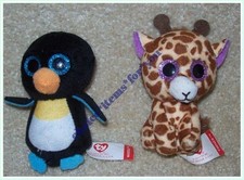 TY TEENIE BEANIE BABIES x 2 HAPPY MEAL WADDLE the PENGUIN TWIGS the GIRAFFE 2017