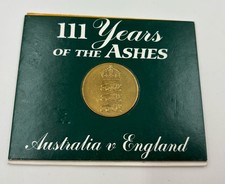 111 Years of the Ashes Cricket Medallion and Booklet Australia v England