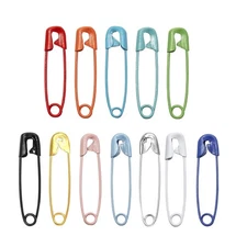 100 PCS Mixed Colored Safety Pins - 28mm / 1.1 Inch Assorted, Multicolor Sewi...