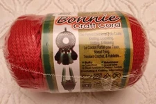 Pepperell Crafts Bonnie Craft Cord 2mm 100yd/90m Red New Made in USA 