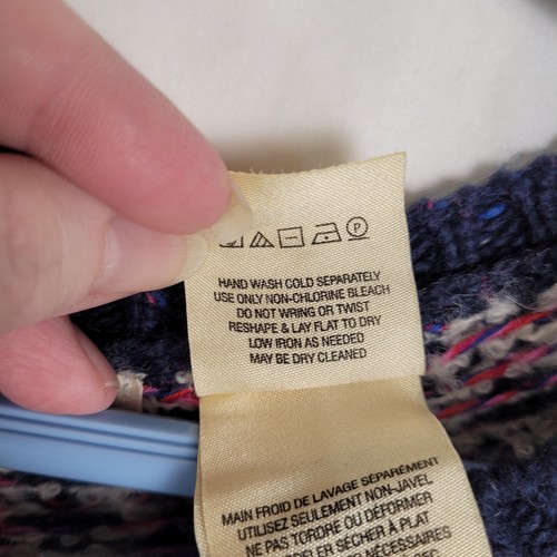 Nuevo Sleeping on Snow Anthroplogía Midland Azul Fair Isle Poncho Suéter Talla XS/S - Imagen 7 de 11