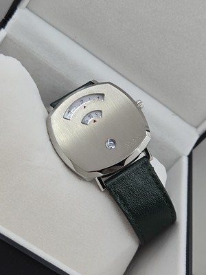 Gucci Watch Grip , 38mm ,Green Strap , Stainless Steel, Quartz