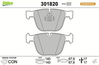 Valeo Bremsbelagsatz Scheibenbremse Essential 301820 FüR BMW Alpina X5 X6 5Er 2