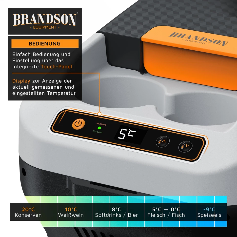 Brandson Camping Külbox Elektrisch 10L 230V AC / 12V AC Schwarz - Bild 3 von 4