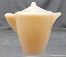 Akro Agate Pink Luster Interior Panel Teapot With Lid