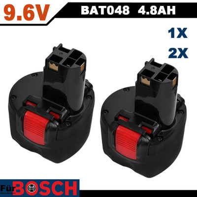 2X 9.6V Akku für Bosch PSR 960 4,8AH BAT048 BPT1041 BAT100 GSR PSR 9.6 VE-2 NiMH