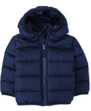 NWT The CHILDREN'S Place TODDLER BOY Navy Puffer Jacket/ coat HOODED Size 4T