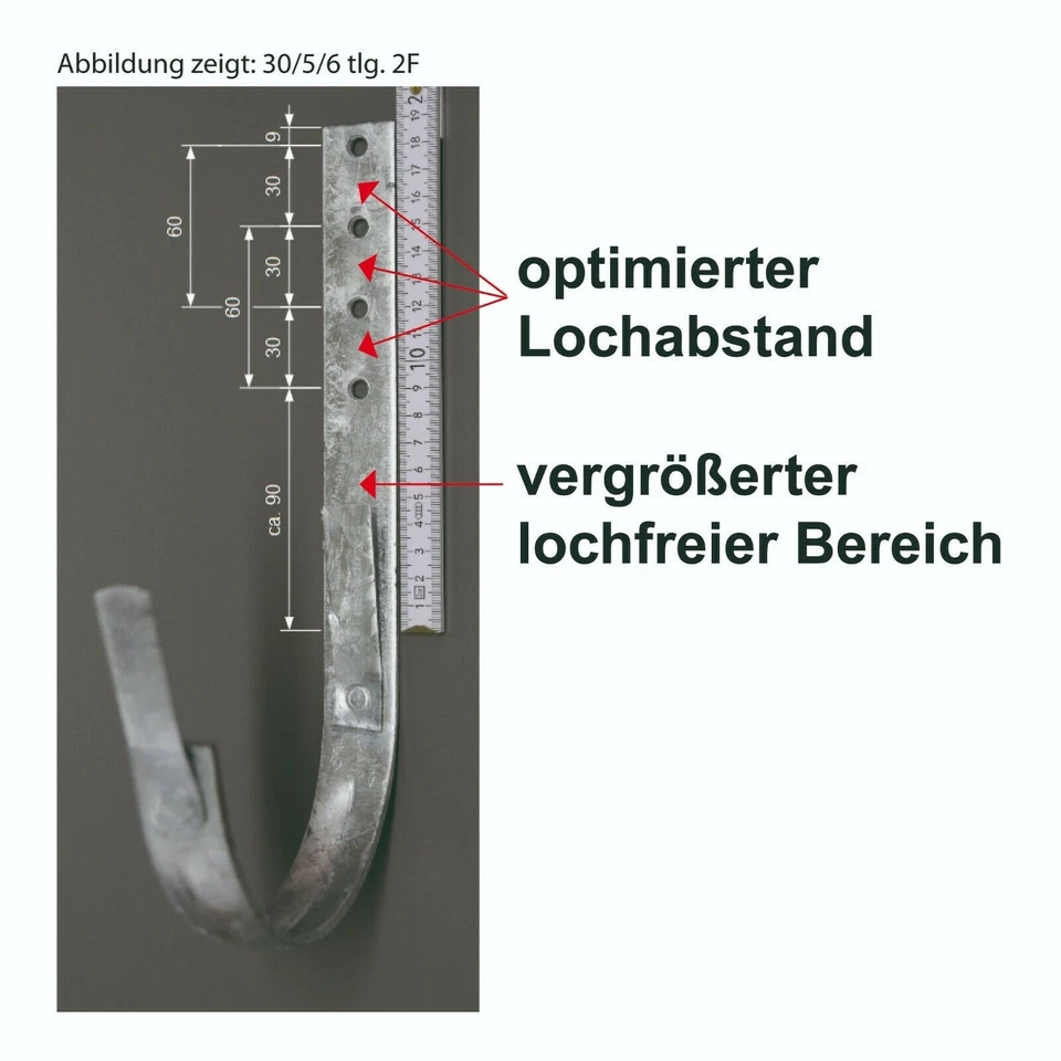 Rinneisen Rinneneisen Rinnenhalter Rinnenträger 5 6 7 8 10 tlg 333 285 250 Zink - Bild 2 von 4