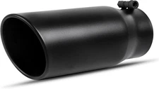 AUTOSAVER88 4" Inlet Black Exhaust Tip 4" Inlet 5" Outlet 12" Long Universal