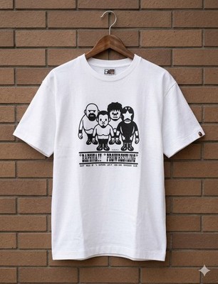 A Bathing Ape Pro Wrestling T-shirt L Size White Rare Used
