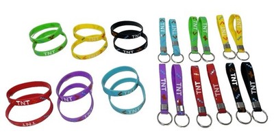 Minecraft TNT 12pc Silicone Rubber Bracelets 12 Keychains Party Favors Colorful