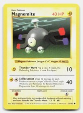 1995 magnemite pokemon card  Base Set First Edition #53(Shadowless) the Defending Pokemon is now Paralyzed 1995, 96, 98 Pokemon Card