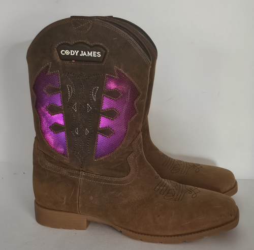 Cody James Boots Light Up Western Brown Youth Size 7 D (Color Changing) - Picture 2 of 9