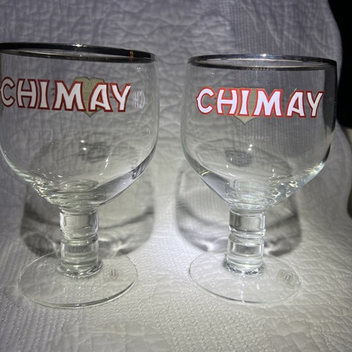 Pair Chimay glass Goblets 25 Cl Mint Made In Portugal Breweriana - Picture 9 of 9