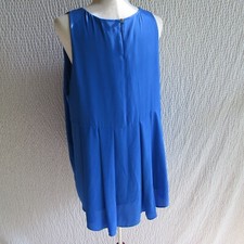 Solid Blue Dressy Tunic Top Cute Flattering Back Keyhole Layer XL Vince Camuto