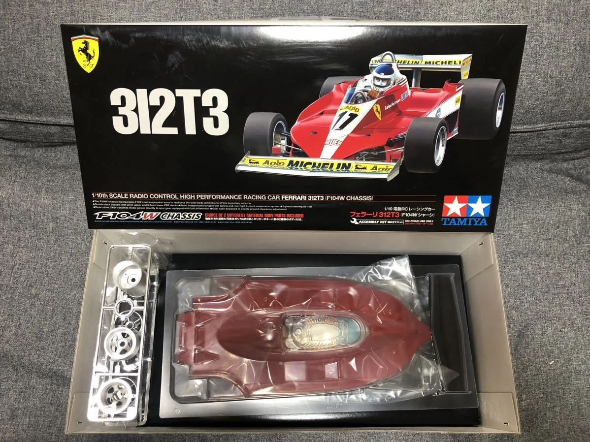 TAMIYA 1/10 RC Ferrari 312T3 F104W Chassis Assembly Model Kit from