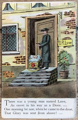 Alte Postkarte - D.R. LOVE. SÜSS WIE EINE TAUBE, 1906