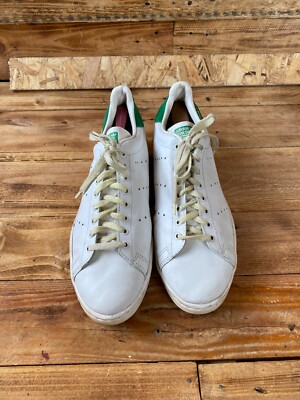 Vintage 80's adidas stansmith sz12,made in france white leather