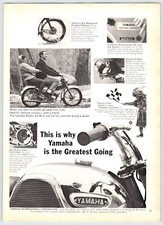 1965 YAMAHA MOTORCYCLE Vintage 8"X11" Magazine Ad 1960's M708