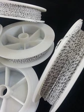 (1) White & Black Spec Genuine Irish Linen Single Pool Billiard Cue Wrap Spool