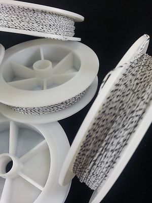 (1) White & Black Spec Genuine Irish Linen Single Pool Billiard Cue Wrap Spool