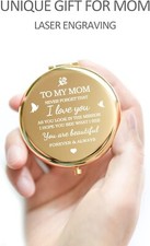 Gifts for Mom - I Love You Mom Gift Gold Compact Mirror - Laser Engraved