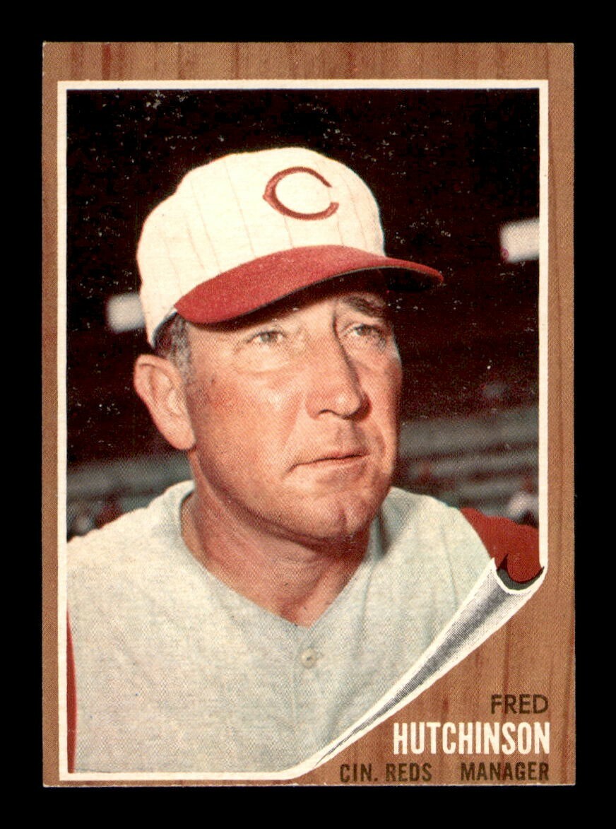1962 Topps #172 Fred Hutchinson Manager NM – OBGcards Vintage Baseball Break
