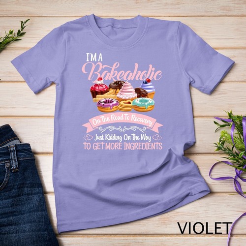 T-Shirt I'm a Bakeholic lustig Backenbäcker Cupcake Kochen Unisex - Bild 13 von 15