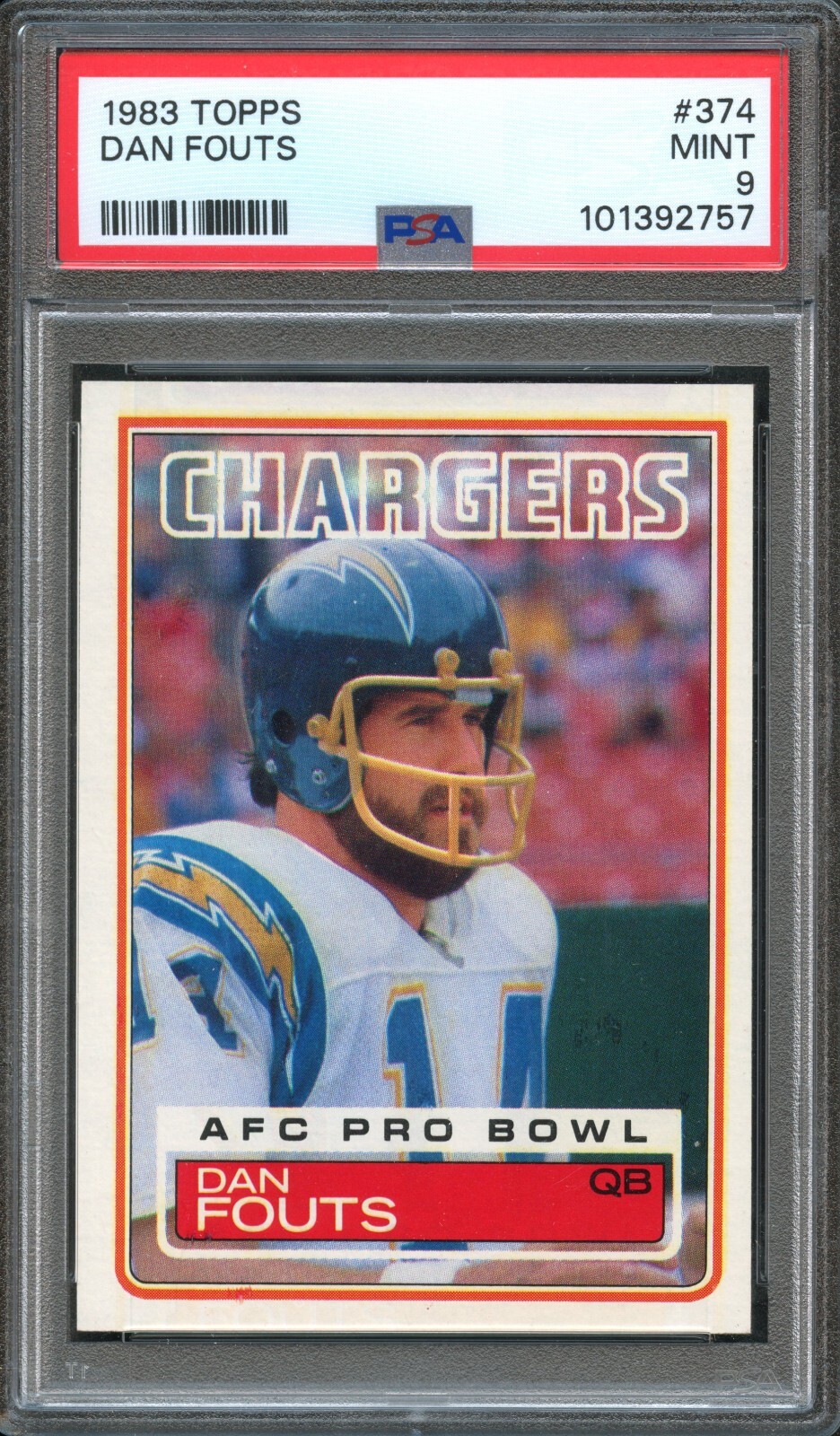 FB - 1983 Topps - #374 - Dan Fouts - PSA 9 MINT