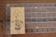 PSX Rubber Stamp TAKE YOURSELF LIGHTLY Mouse Balloons Flying Dress K-2677