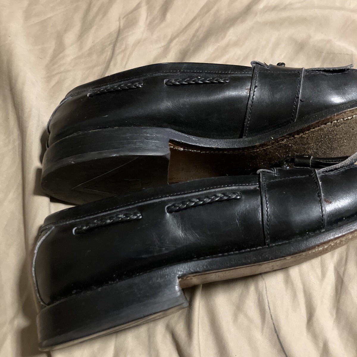 ALLEN EDMONDS Black Basket Weave Cody Tassel Loafer Size  display picture 1