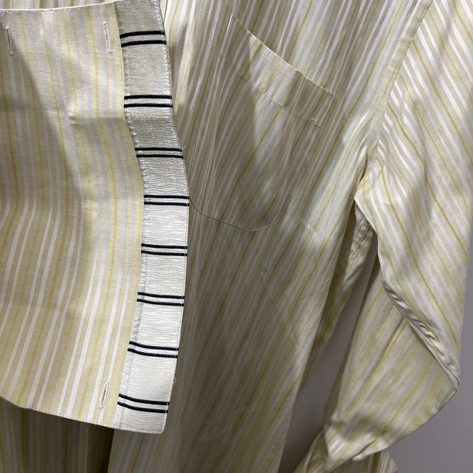 Camisa masculina FRATELLO 16.5 36/37 amarela manga longa punhos flip vestido smoking formal - Imagem 2 de 4