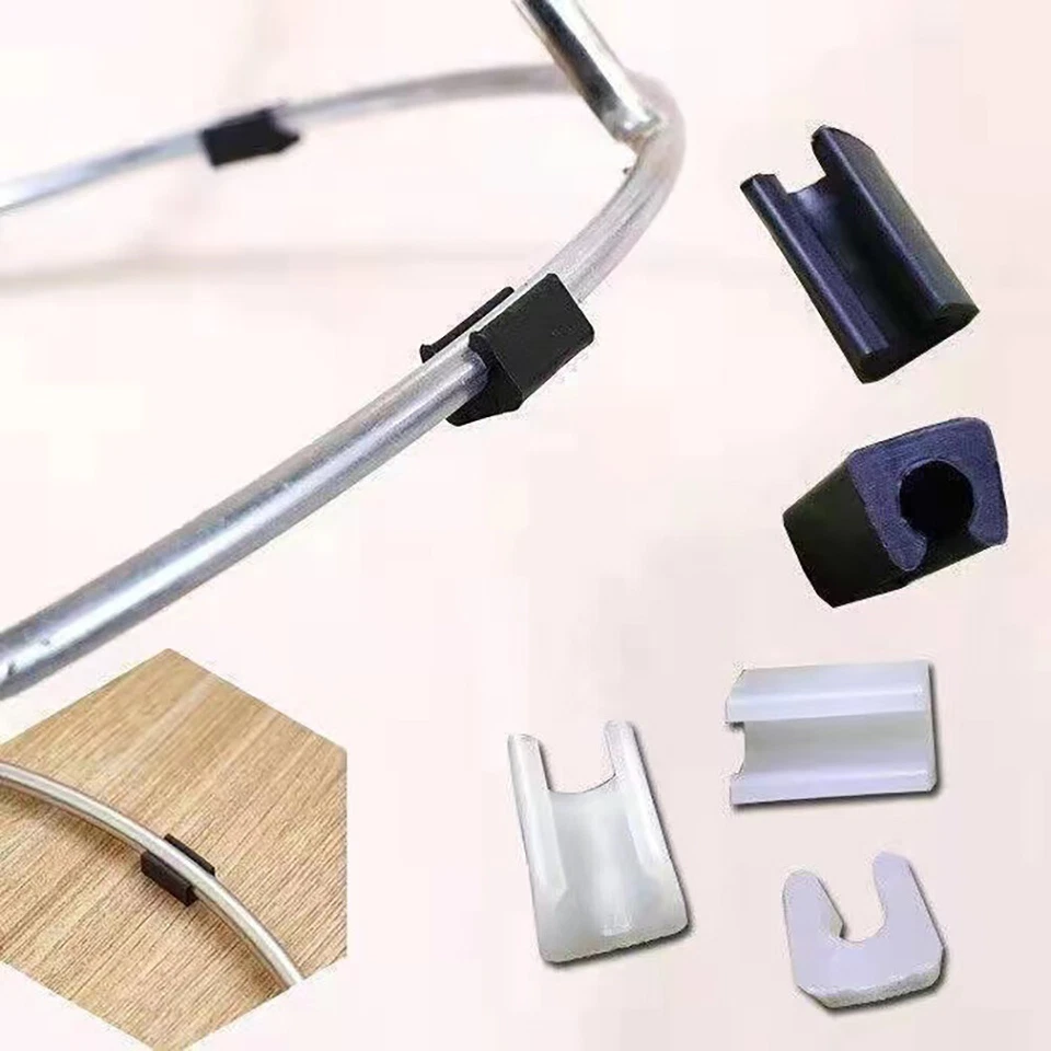 Clip on Sled Chair Glides U Shaped Non-slip Tube Caps Pipe Clamp Tilt Dia 6-14mm - Image 2 of 4