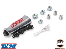 B&M Shift Knob 80658 Brushed Aluminum T-Handle w/Button & Thread-On adapters NEW