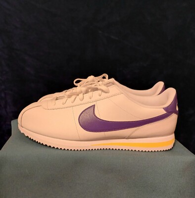 Nike Cortez ''Lakers''White Varsity Maize Purple.  US Men s Size 12. New