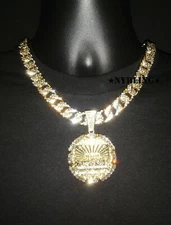 XL Last Supper Pendant with Miami Cuban Link Chain Necklace Plated CZ Jewelry