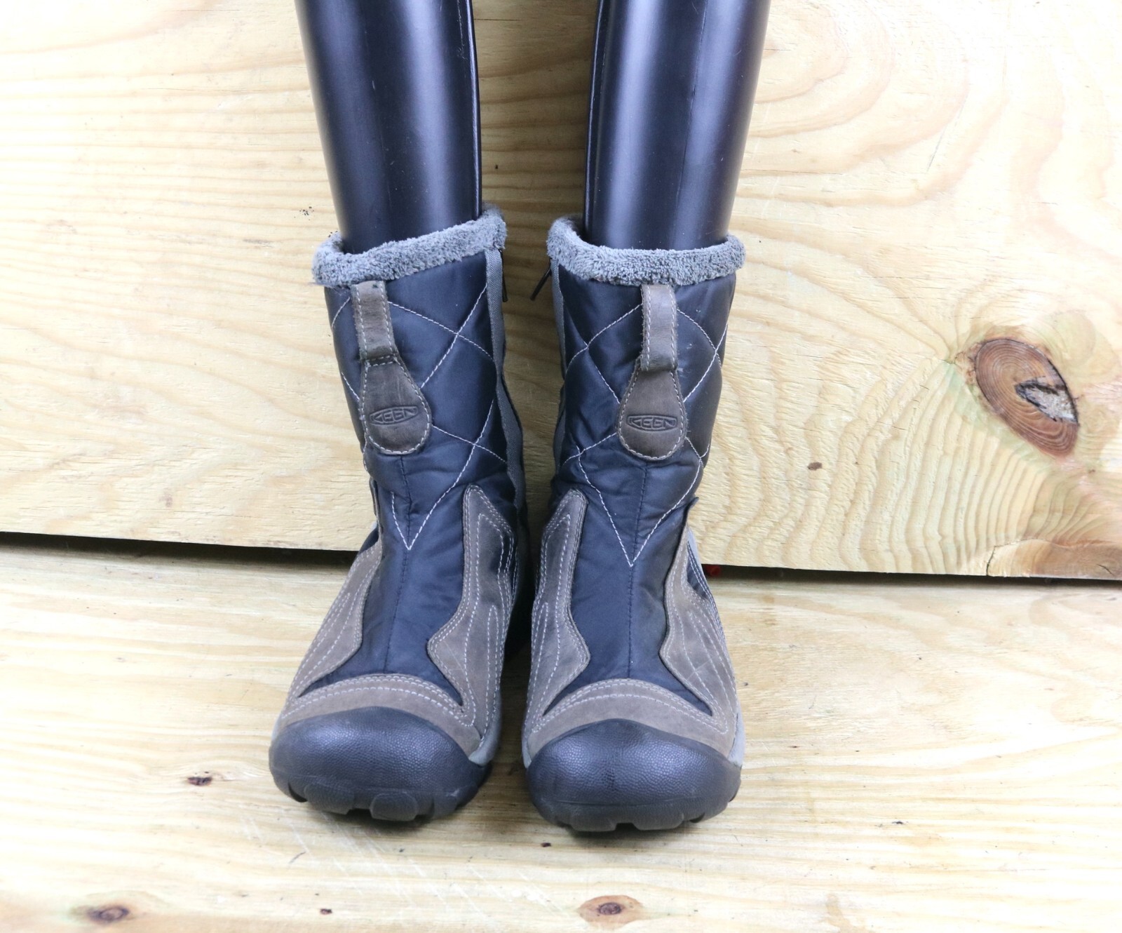 KEEN Stivali Donna 8 Betty Foderati Blu Scuro Grigio Zip Neve Stivaletti 200g