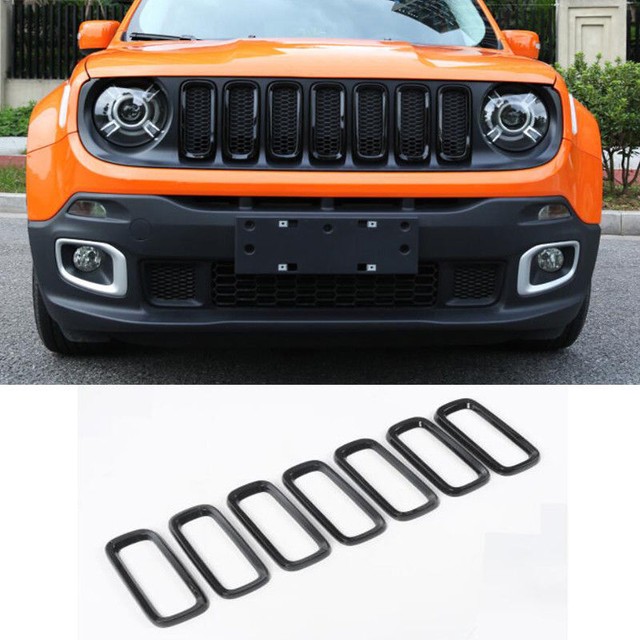 Black Car Front Grille Inserts Mesh Grill Accessories for Jeep Renegade