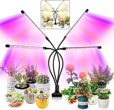 4 Head Led Grow Light With Timer Dimmable Modes For Indoor Plants 80 Leds