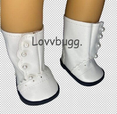 All White Victorian Boots Colonial for American Girl 18'' Doll FREESHIP ADDS LOVV