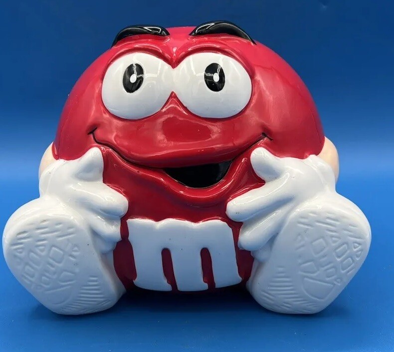 Mars M&M RED Candy 2002 Galerie Candy Cookie Jar Dispenser Dish