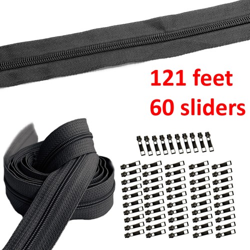 Durchgehende Reißverschlusskette für Füße, unfertiger Reißverschluss - Nylon #5 - blau schwarz braun - Bild 5 von 13