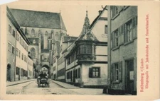 Old postcard Rothenburg Klingengasse, St. Jacob's Church, fire insert GERMANY (1076905)
